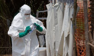 A health worker at an Ebola isolation centre in Kampungu, Democratic Republic of the Congo, during an outbreak in 2007. Reuters