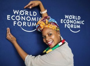 Durban entrepreneur Tebogo Petlele shares in the excitement of the build-up to the three-day World Economic Forum (WEF) on Africa which starts at the Durban ICC on Wednesday. She delivered her colourful headwraps to WEF hostesses and staff, who will sport them during the high-profile gathering. Picture: Nqobile Mbonambi