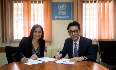 Young-sam Choi, the Head of the Representative Office of the Republic of Korea in Palestine, and Francoise Vanni, the Director of External Relations and Communications at UNRWA