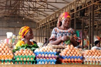 Women selling eggs in Kigali, Rwanda