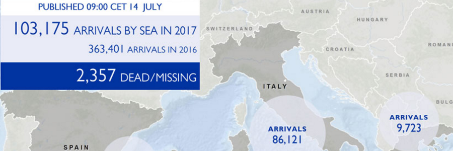 Mediterranean migrant arrivals reach 103,175 in 2017; 2,357 deaths Mediterranean migrant arrivals reach 103,175 in 2017; 2,357 deaths