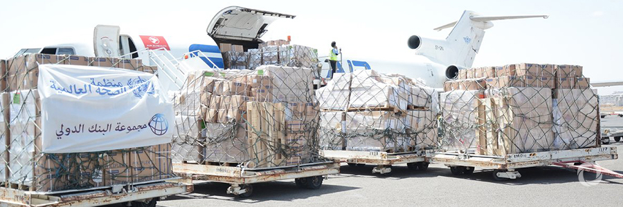 WHO airlifts 168 tonnes of life-saving medicines and medical supplies to Yemen WHO airlifts 168 tonnes of life-saving medicines and medical supplies to Yemen