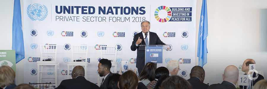 Private business must be a ‘driving force’ for securing peace and curbing climate change Private business must be a ‘driving force’ for securing peace and curbing climate change