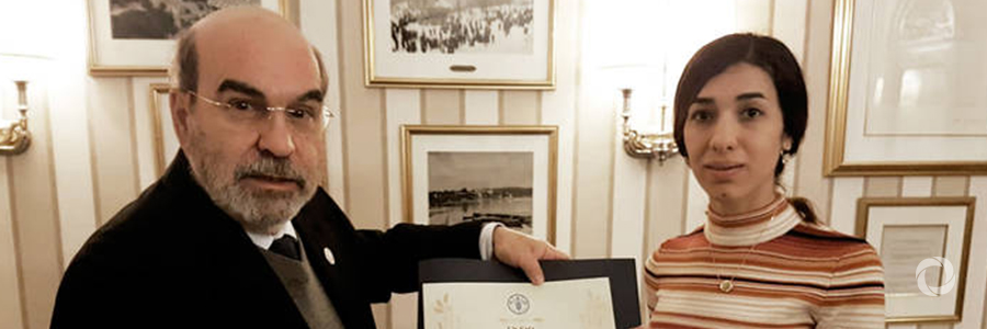 Nobel Peace Prize Laureate Nadia Murad joins FAO’s efforts to end hunger Nobel Peace Prize Laureate Nadia Murad joins FAO’s efforts to end hunger
