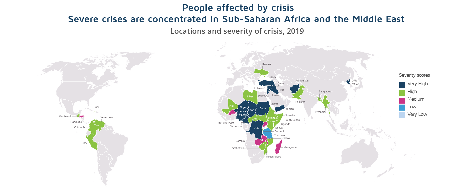 Humanitarian crises across the world in 2019