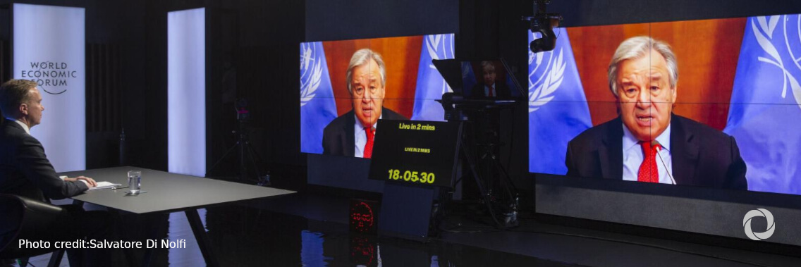 In Davos speech, UN chief highlights private sector role in pandemic recovery