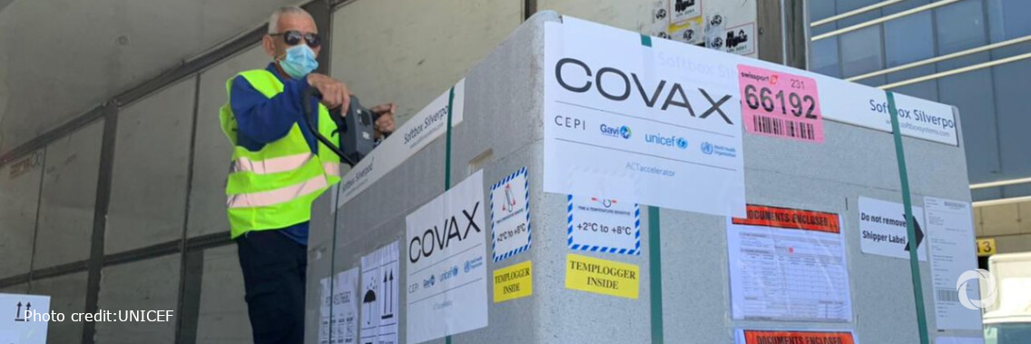 Arrival of first wave consignment of COVAX COVID-19 vaccine doses to the State of Palestine Arrival of first wave consignment of COVAX COVID-19 vaccine doses to the State of Palestine