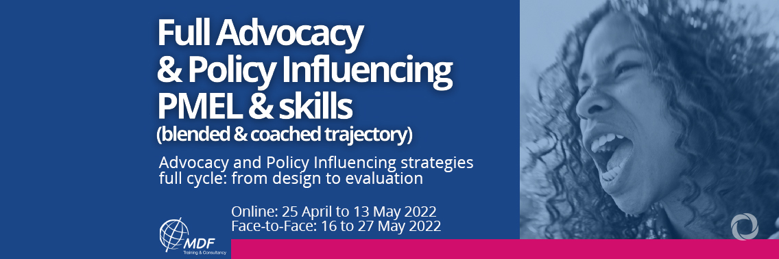 Full Advocacy and Policy Influencing PMEL and Skills | Blended Course and Coaching Sessions