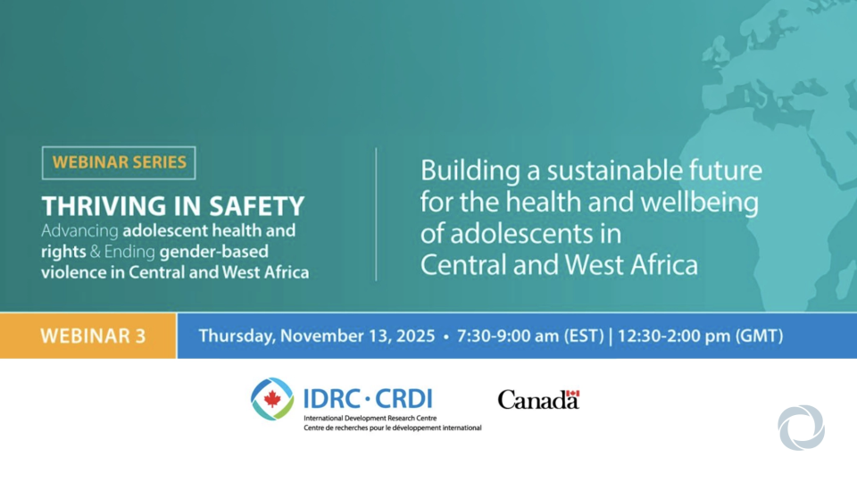 Building a sustainable future for the health and wellbeing of adolescents in Central and West Africa