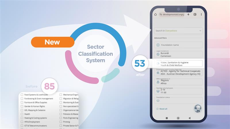 DevelopmentAid introduces new simplified Sector Classification system