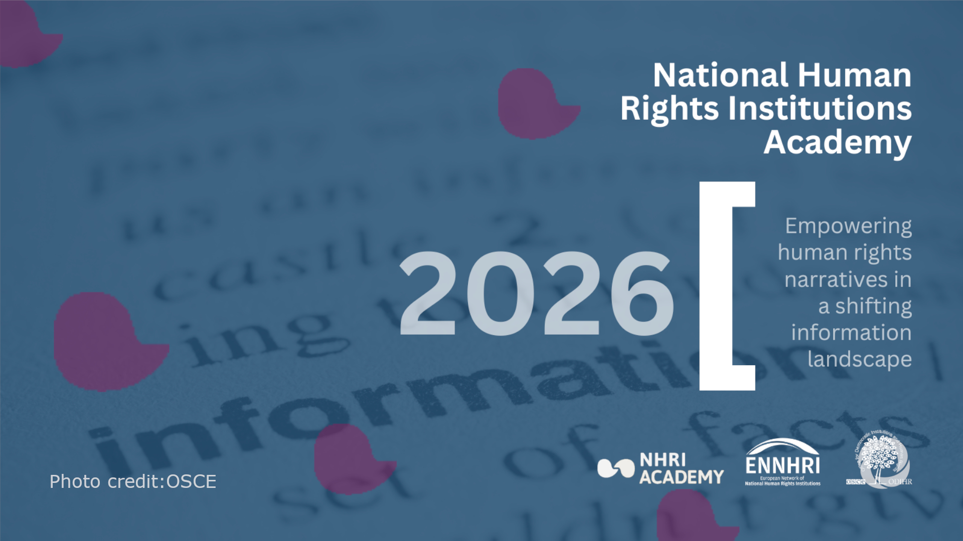 2026 NHRI Academy: Empowering human rights narratives in a shifting information landscape | Training 2026 NHRI Academy: Empowering human rights narratives in a shifting information landscape | Training