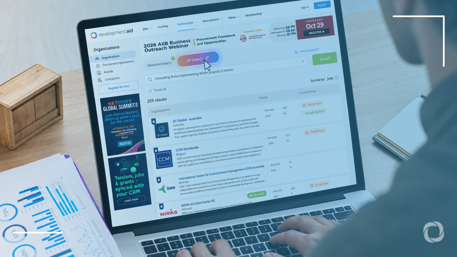 AI Search is now available to DevelopmentAid users