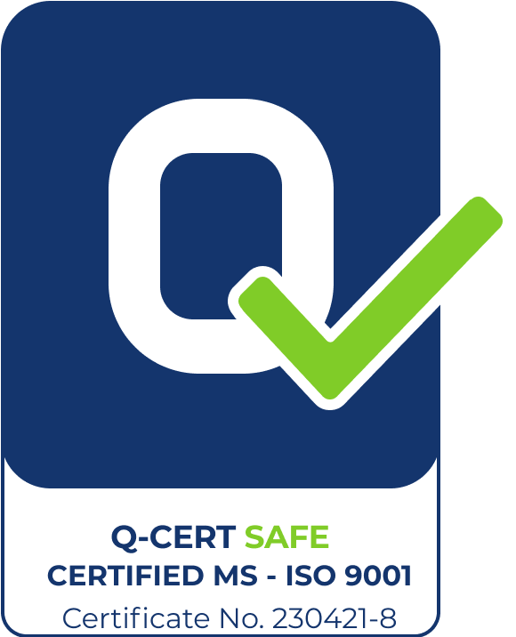 Q-CERT SAFE CERTIFIED MS - ISO 9001. Certificate N0. 230421-8